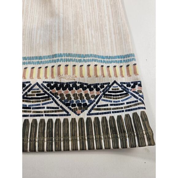 Hale Bob small tribal Aztec geometric lined shift dress printed split neck EUC - Picture 4 of 9